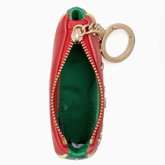 New Kate Spade Watermelon Coin Purse Keychain FOB Bag Leather Charm KB599 - Picture 5 of 5